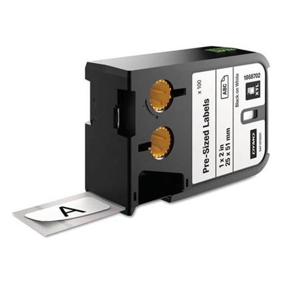 Dymo 1868714 2 x 4 in. XTL Pre-Sized Labels, White & Yellow Header, Black Print