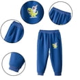 thumbnail image 2 of Chenyin Baby Kids Fleece Active Jogger Pants with Pocket for Boys Girls Cartoon Print Sweatpants Toddler Fall Winter Padded Thickened Unisex Trousers for 3-11 Years, 2 of 9
