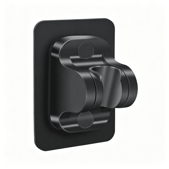HIBIBUD Shower Head Holder Replacement - Strong Adhesive Adjustable Handheld Shower Wand Holder Wall Mount Shower Bracket,No Drilling and Waterproof Shower Hose Holder for Shower Bathroom (Black)