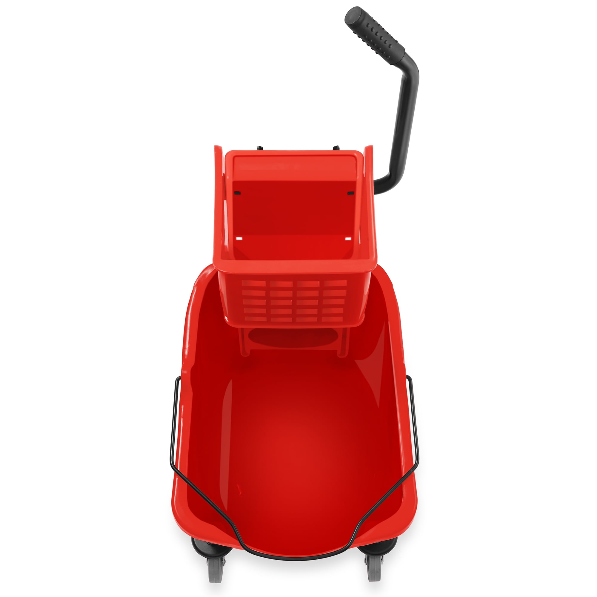Dryser Commercial Mop Bucket with Side Press Wringer, 33 Quart, Red