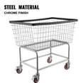 thumbnail image 2 of KFFKFF Rolling Laundry Cart, 4.5 Bushel Capacity, 35''x15.7''x22'' Industrial Wire Laundry Hamper on Wheels, Steel Construction with Chrome Coating, 5'' Wheel Casters, Wire Hamper Cart for Laundry, 2 of 9