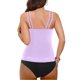 thumbnail image 4 of Conjunto de Bikini de Cintura Alta para Mujeres sin Mangas Sólido, Empujable Acolchado Traje de Baño de Corte Alto Ropa de Playa de Verano, 4 of 6
