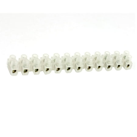 - Double Row 12 Position Barrier Block Terminal Strip Clear White 5A