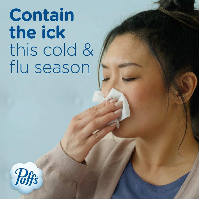 Puffs Plus Lotion Facial Tissue, 4 Mega Cube Boxes, White, 72 Tissues per Box