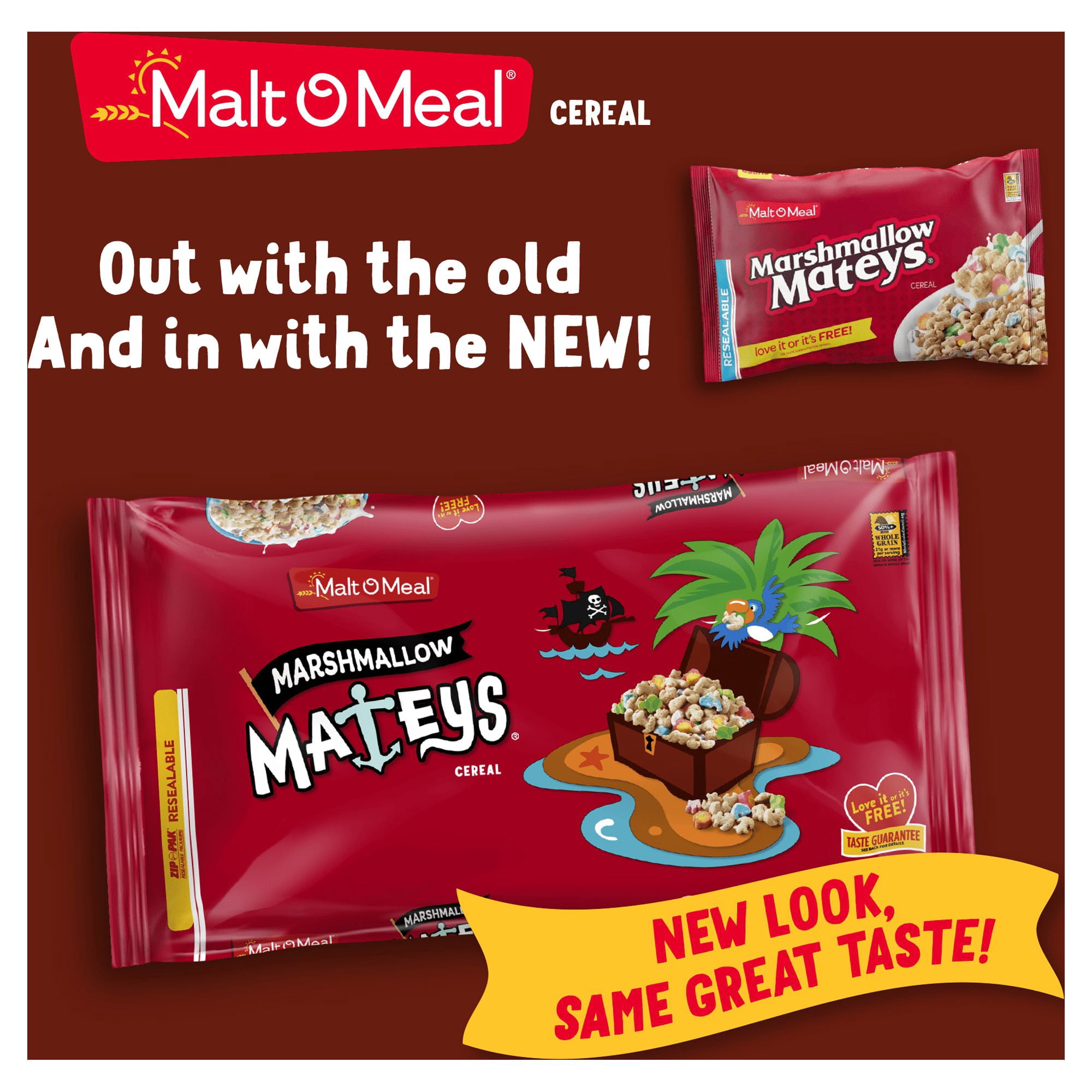 (3 pack) Malt-O-Meal, Marshmallow Mateys Breakfast Cereal, 23 oz Plastic Bag
