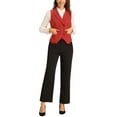 thumbnail image 3 of INSPIRE CHIC Women's Suit Vest Double Breasted Business Lapel Dressy Waistcoat Vest L Red, 3 of 7