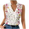 thumbnail image 1 of Hauts à Manches 1/2 pour Femmes Mode Féminine Décontractée Col en V Imprimé Chandail Sans Manches Haut, 1 of 5