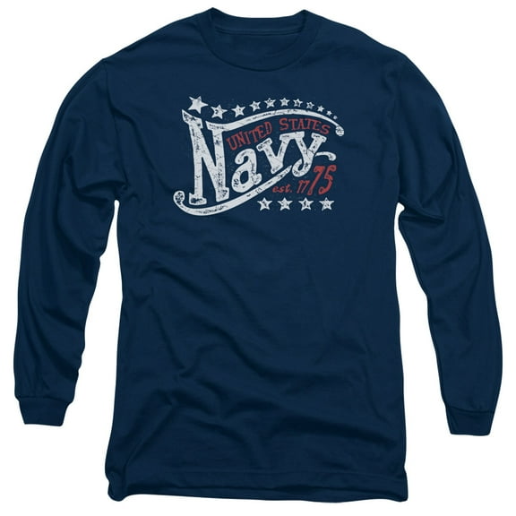 Navy Stars Long Sleeve Adult 18/1 T-Shirt Navy