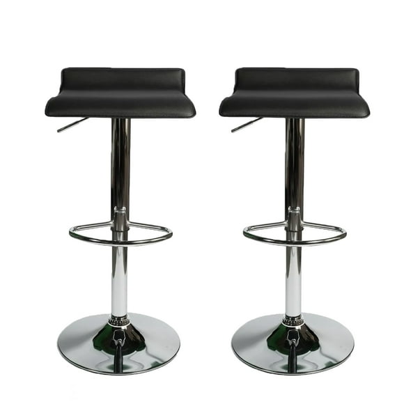 Taburetes de bar (2 unidades, altura regulable, de piel sintética, barra giratoria, mesa de cocina, altura de bar, taburetes, sillas de comedor, 2 unidades) Color Negro Stay Elit Taburetes minimalistas