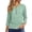 Green, variant on Women's Casual V-Neck Blouse with Buttons and 3/4 Sleeves, Stylish Printed Tunic Top for Daily Wear