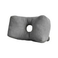 thumbnail image 2 of Blueek Corduroy Lumbar Support Pillow, Thickened Cushion for Office/Car/Home, Relieves Back Pain, High-Grade Cotton Filling Chair Pad(Gray), 2 of 6