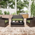 thumbnail image 7 of Snubbull 3 Pack Outdoor Replacement Cushions for 4-Seater Wicker Rattan Loveseat Sofa Chair Patio Furniture, 36 x 18 x 3,18 x 18 x 3, Light Green, 7 of 7