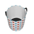 thumbnail image 3 of Fotbe Red Blue Polka Dots Laundry Basket with Handles, Waterproof Large Laundry Hamper, Wash Bag for Corner Dorm, Rolling Laundry Basket with Handles-Small, 3 of 8