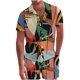 thumbnail image 1 of Traje de camisa informal de dos piezas con pantalones cortos de manga corta para hombre Pompotops  oipoqjl35642, 1 of 8