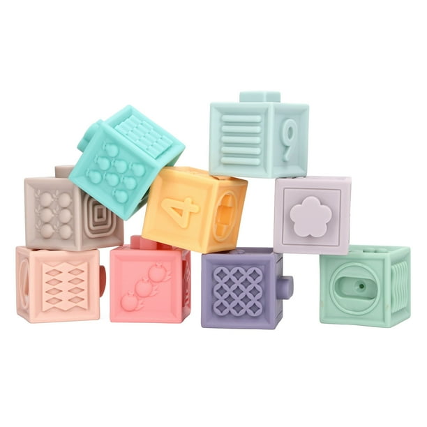 9 piezas de juguetes apilables para niños pequeños juguete de bloque de bebé juego suave y exprimible bloques de construcción apilables torre de apilamiento de aprendizaje ANGGREK Otros