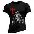 thumbnail image 2 of Camiseta Estampada pour Homme Camisa de Manga Corta de Gran Tamao Patron de Punto de Cruz Temple Informel y CModa Cuello Rouge, 2 of 4