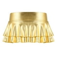 thumbnail image 2 of Zaldita Women's Shiny Metallic Mini Skirt Latex Pleated Micro Skater Skirt Rave Party Nightout Clubwear Gold XL, 2 of 7