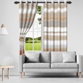 thumbnail image 5 of Nanqianyi Brown Modern Blackout Curtains for Bedroom Living Room, 2 Panels Sets Window Curtain, Brown Striped Thermal Insulated Drapes with Grommet, 52 x 63 Inches, 5 of 8