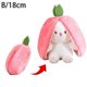 thumbnail image 1 of Lindo muñeco de peluche de conejo de fresa transformado, conejo de zanahoria, muñeco de fruta pequeño, conejito, 1 of 7