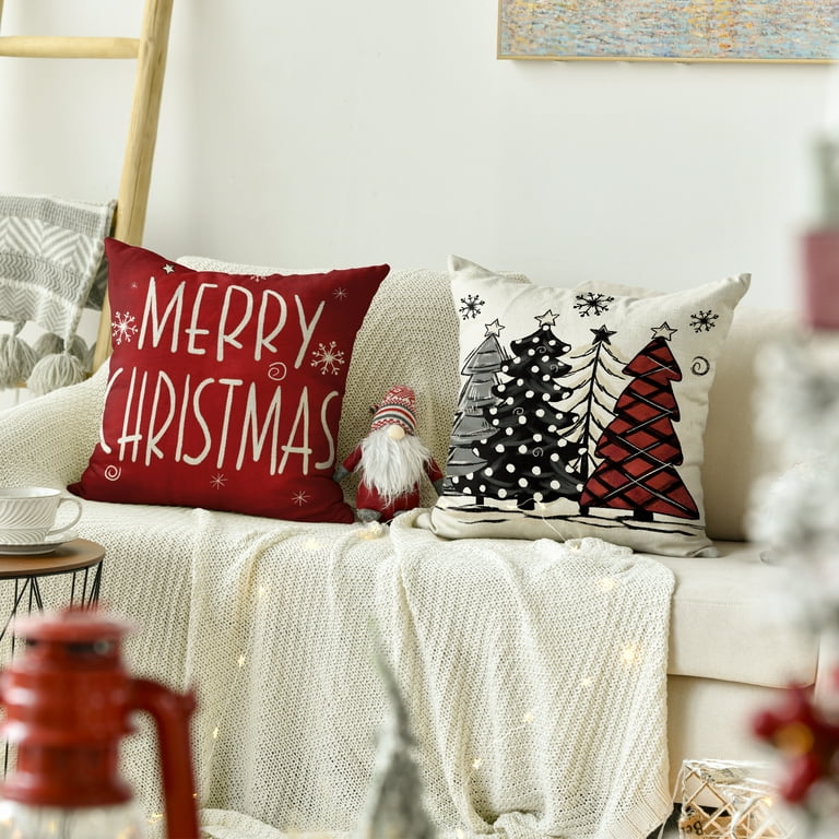 Christmas Pillow & Insert Merry Bright Sofa Pillow Red 