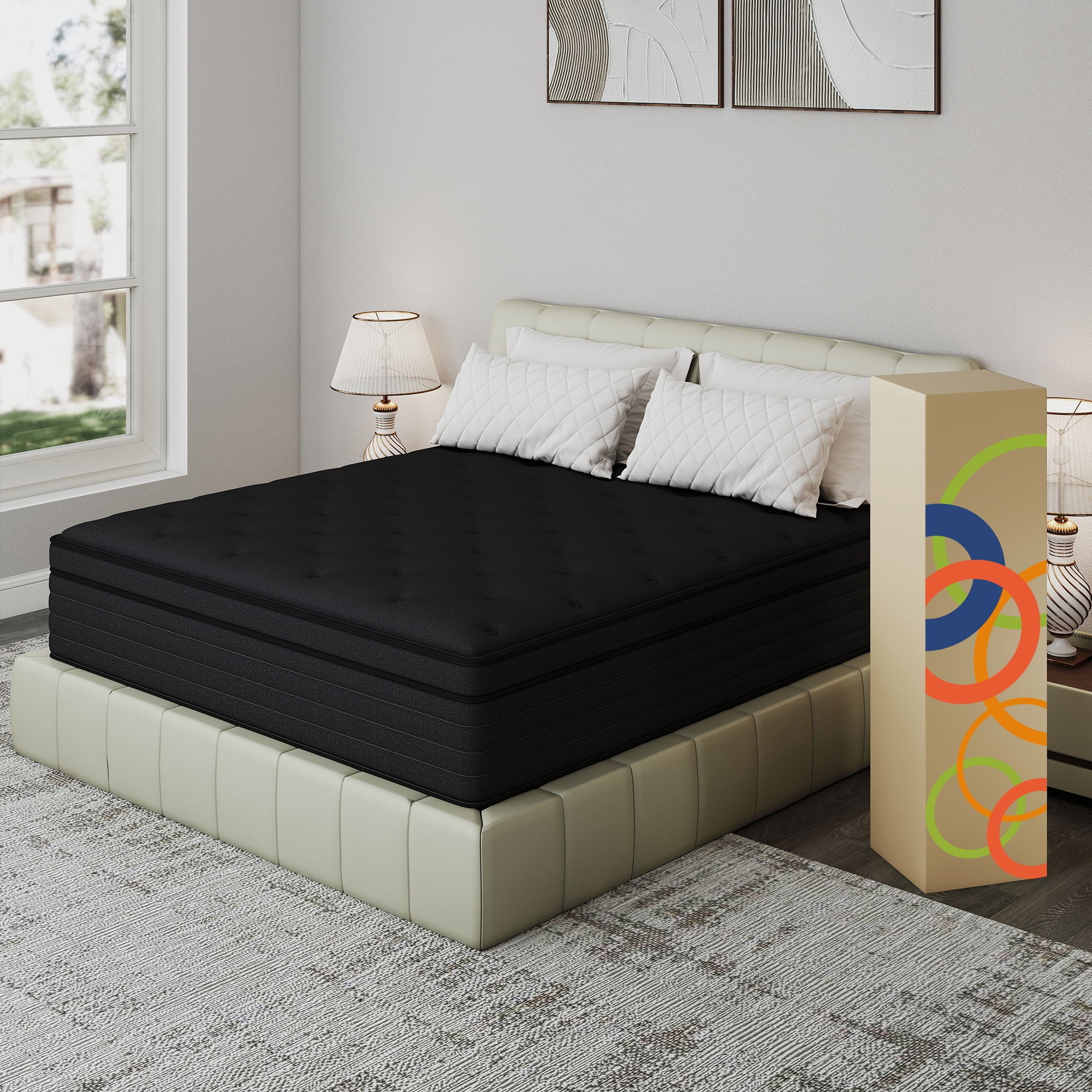Yilicy Twin Mattress 8 inch Memory Foam and Spring Hybrid Mattress in a Box Pressure Relief, Breathable