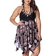 thumbnail image 1 of Advancent Traje de baño de una pieza de alta elasticidad para mujer, traje de baño para playa, traje de baño, ropa de playa Traje de baño gran flor rosa, 1 6XL, 1 of 6