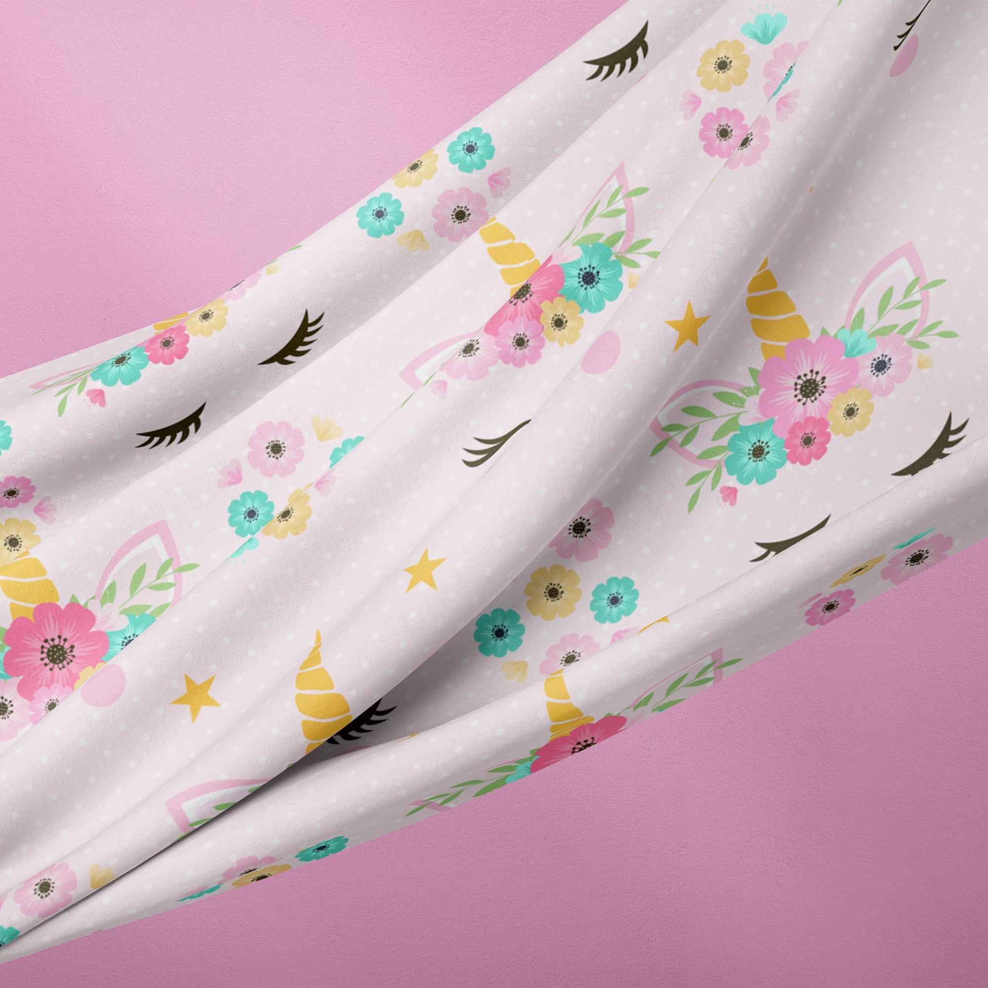 (3 pack) 1 Yard 100% Cotton Hide-and-Seek Unicorn, Pink, 44" Wide for Quilting & Sewing by David Textiles