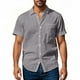 thumbnail image 4 of pstuiky camisetas para hombre, Camisa de verano elástica informal holgada con media cremallera y solapa de manga corta para hombre camisetas de hombre m, 4 of 9