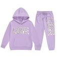thumbnail image 4 of XJZMD Children's Fashion Casual Printed Long Sleeved Hooded Top Hoodie Pants Suit Kids Casual Cute And Comfortable Spring Summer Clothes Girls Outfits Set 8 Years-9 Years, 4 of 4