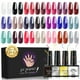 thumbnail image 1 of Kit de 24 esmaltes de gel para uñas, colorido y clásico, con 3 botes de base, capa superior mate y brillante., 1 of 9