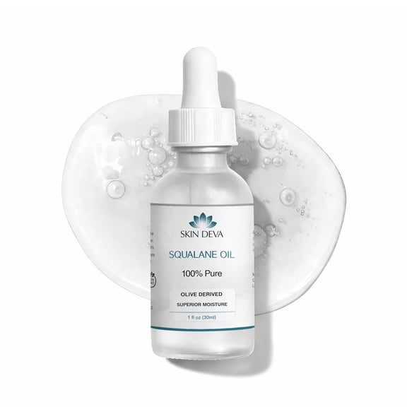 Skin Deva 100% Pure Squalane Oil, Vegan Facial Moisturizer, Lightweight Hydration for All Skin Types, 1 oz