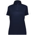 thumbnail image 5 of Augusta Sportswear B98134654 Womens Two-Tone Vital Polo T-Shirt, Navy & White - Medium, 5 of 5