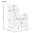thumbnail image 6 of Rocking Chair Nursery Glider Chair with Rubber Wood Legs Side Pocket, Rocking Accent Armchair High Back for Bedroom, Gray, 6 of 6
