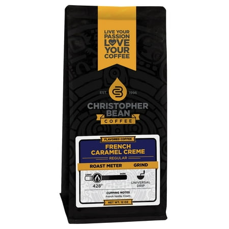 French Caramel Crème Flavored Whole Bean Coffee, 12 Ounce