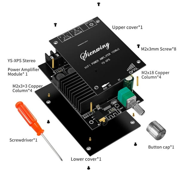 ZK-1602T Bluetooth Amplificateur De Puissance Numérique Module 2X160W TDA7498E 2.0 Canaux