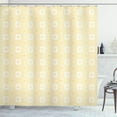 thumbnail image 1 of Ambesonne Quatrefoil Shower Curtain, Lattice Girih, 69"Wx70"L, Mustard Yellow White, 1 of 3