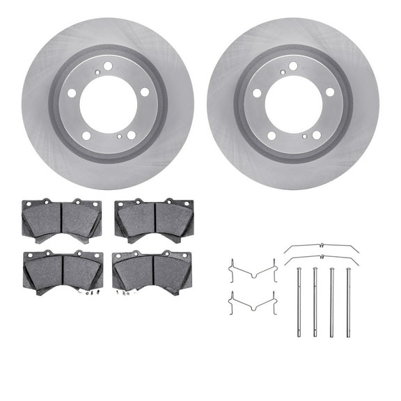 Dynamic Friction Company Front Brake Rotors with Heavy Duty Brake Pads includes Hardware 6212-76013