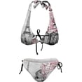 thumbnail image 7 of Women 2 PCS Halter Bikini Padded Swimwear Tie Side Triangle Bathing Suit, 7 of 7