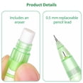 thumbnail image 5 of 8 Pcs Green Clover Cat Mechanical Pencils Cute 0.5mm Mechanical Pencil Kawaii Pencils Pencil for Women Office Suppies, 5 of 7