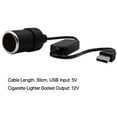thumbnail image 2 of USB A Male to 12V Car Cigarette Lighter Socket Female Converter Cable 2-Pack, 2 of 7