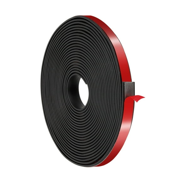 Uxcell Neoprene Rubber Strips, Self Adhesive Solid Rubber Sheet for Shock Absorption Gasket Sealing Weather Striping 1/2" Wide x 1/16" Thick x 20' Long