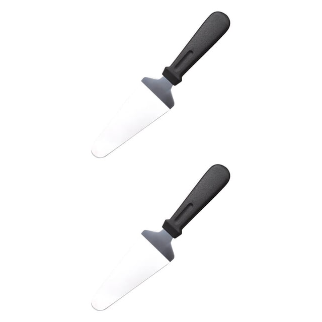 bedienty Stainless Steel Pizza Peel Shovel Spatula Cake Cutter Lifter Paddle Baking Tray Black 2Set