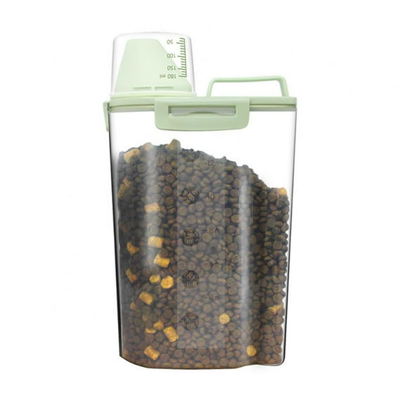 Food Container Cat Food Dog Food Storage Bucket Pet Food Storage Sealed Moisture-proof Box Storage Box Storage Tank Green L