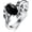 Black Onyx, variant on Turquoise Ring for Women 925 Sterling Silver Bohemian Western Oval Leaf Design