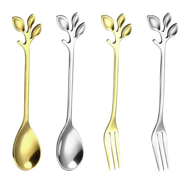 Tree Branch Shape Dessert Spoon Scoop Tableware; Coffee Stirring Fork Coffee Stirring Milktea Tea Ice-cream Scoop Tableware