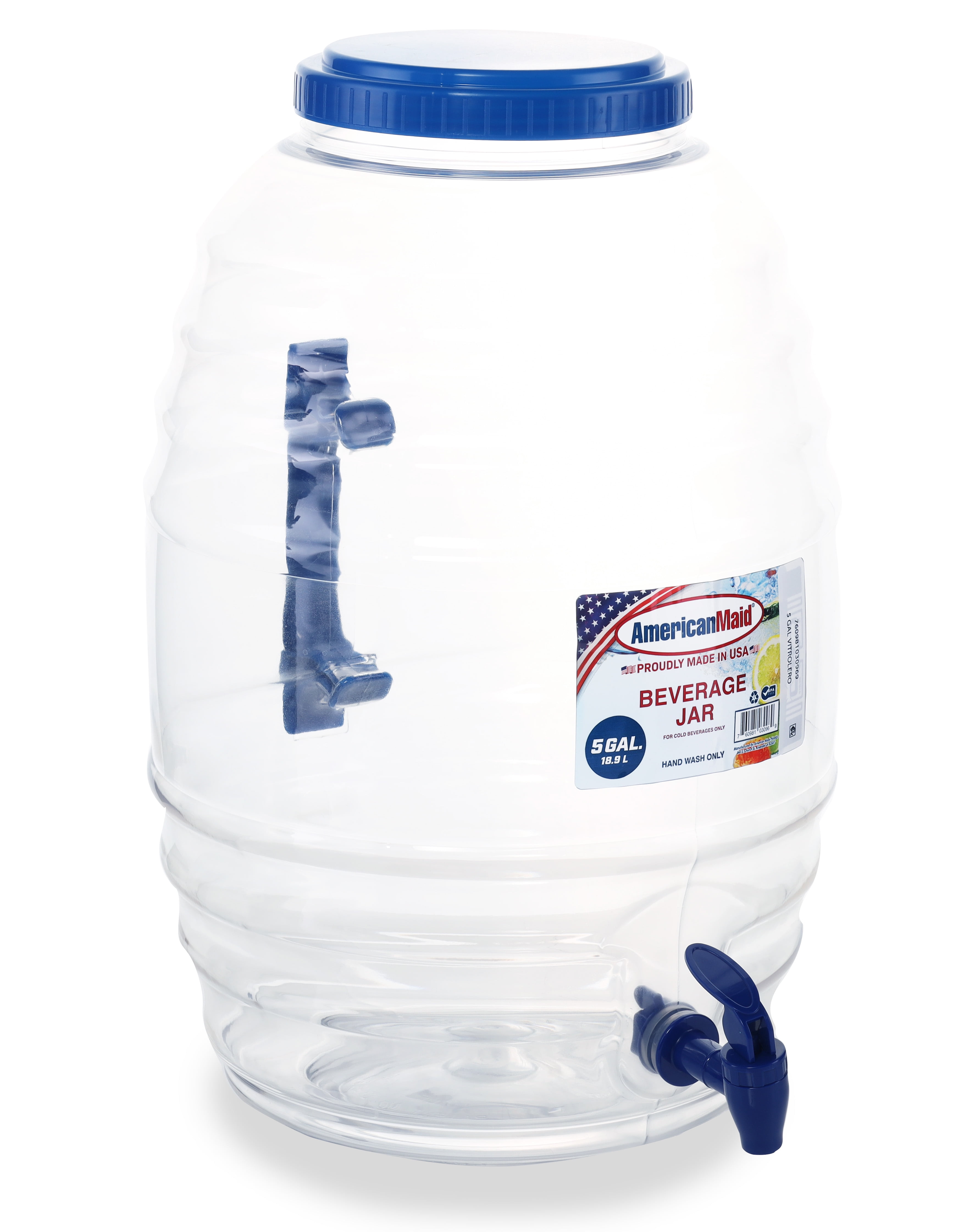 American Maid Gallon Vitrolero Blue Beverage Dispenser - Main Image