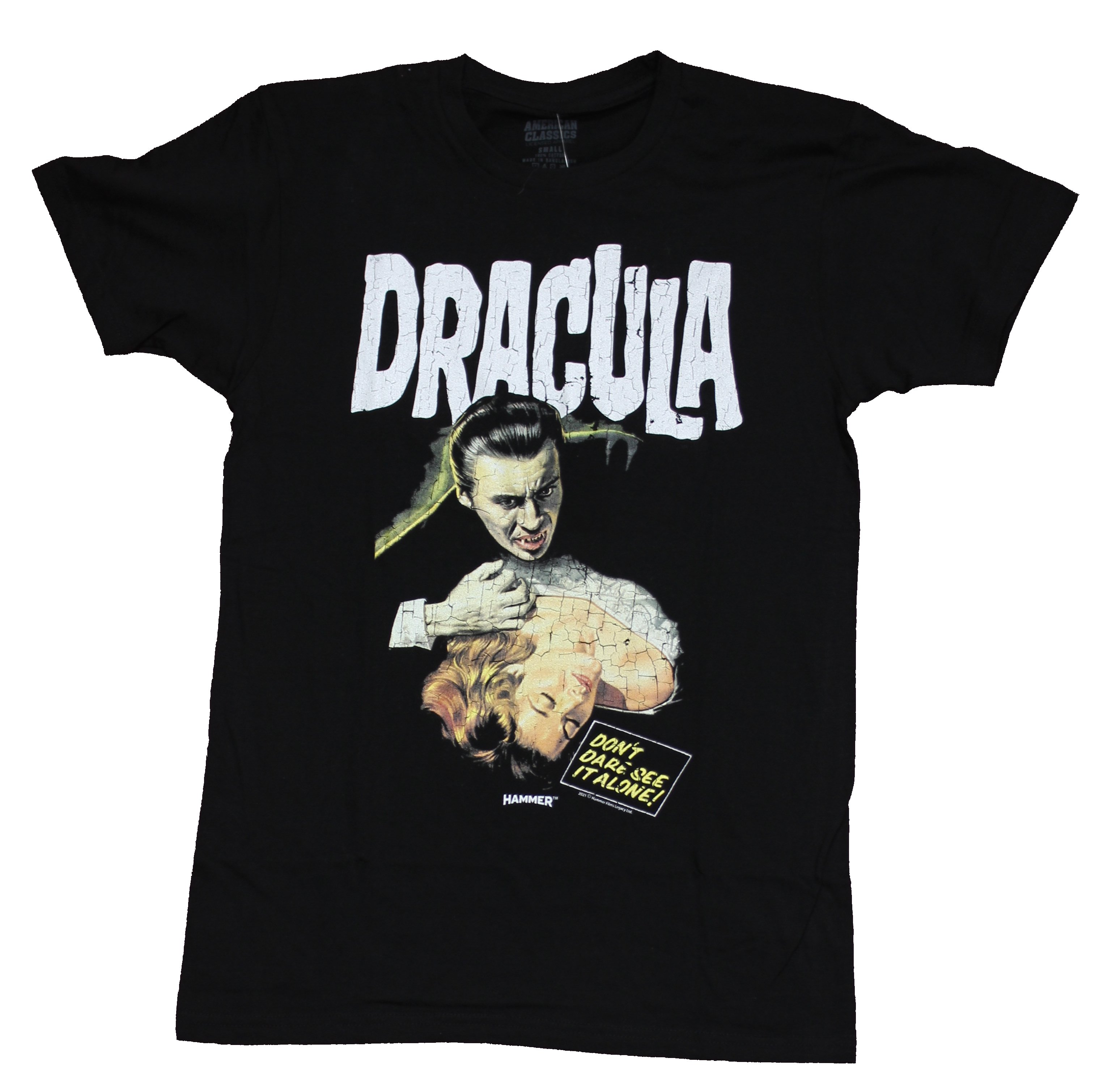Dracula Mens TShirt Classic Hammer Horror Movie Poster (Large
