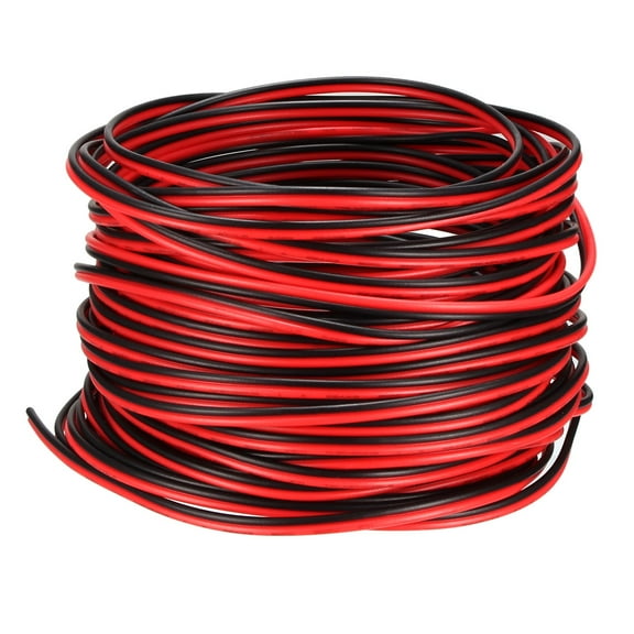 Red Black Wire 2pin Extension Cable Cord 28 AWG Parallel Wire Tin Plated Copper 15M Length for LED Strip Light