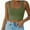 Olive green, variant on Tank Top for Women Square Neckline Sleeveless Trendy Sexy Tops Slim Fitted Summer Yoga Tops