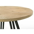 thumbnail image 3 of Pemberly Row Oak Finish Wood 47" Round Dining Table with Black Metal Base, 3 of 5